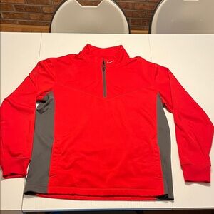 Nike Tour Performance Red and Gray Quarter-Zip Pullover